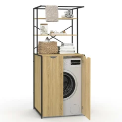 Meuble dessus machine à laver fermé design industriel*IDMarket Best