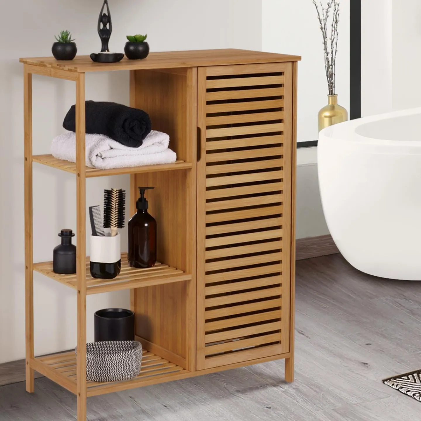 Meuble salle de bain en bambou*IDMarket Online