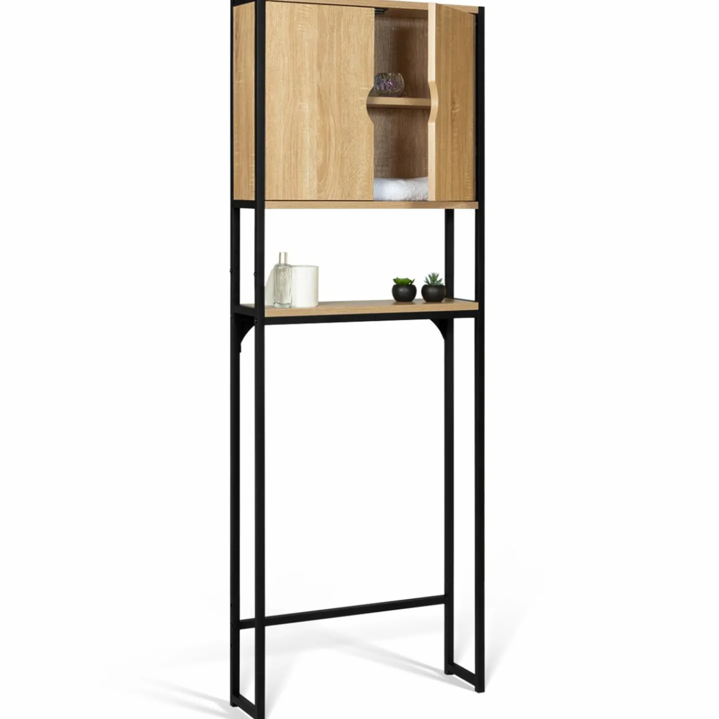 Meuble toilette industriel bois et métal*IDMarket Outlet