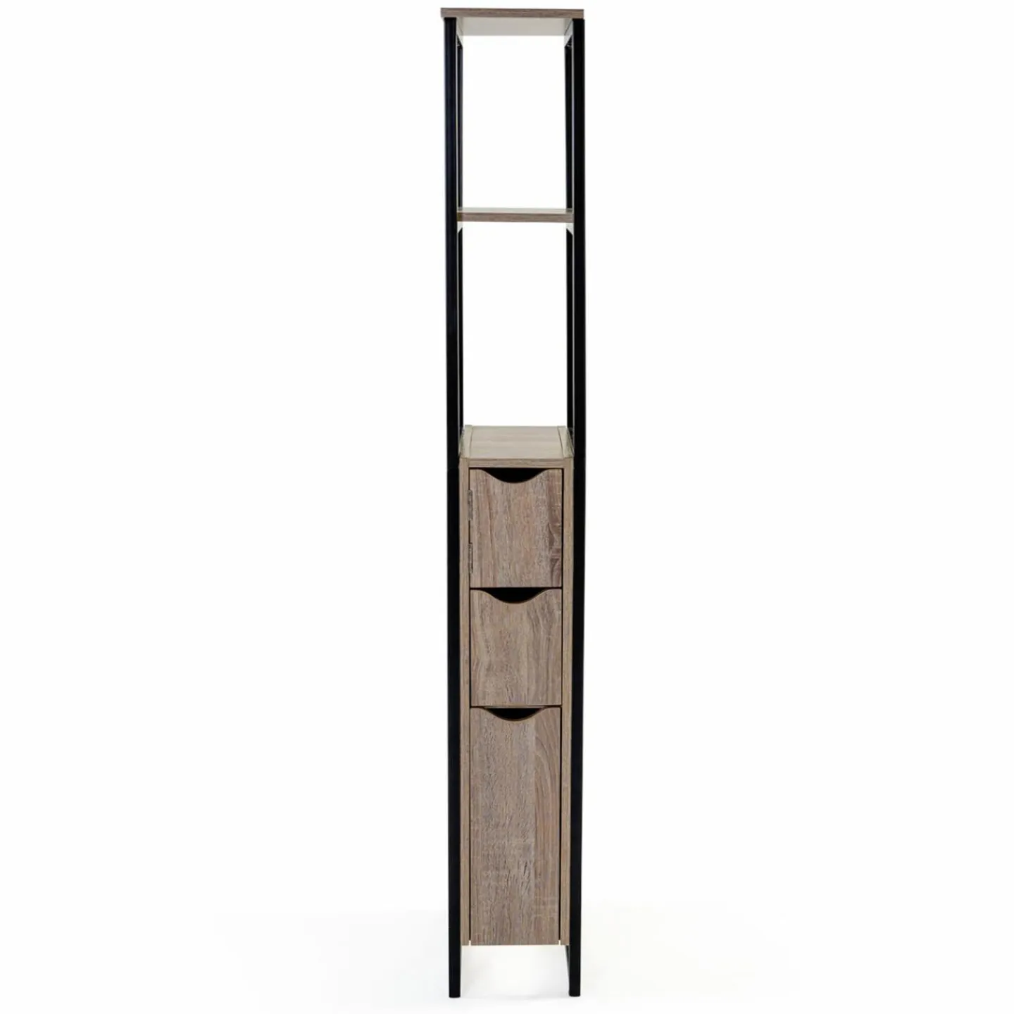 Meuble WC 3 portes DETROIT design industriel avec étagères*IDMarket Hot