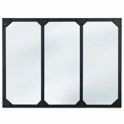 Miroir façon verrière noir 80 x 60 cm*IDMarket