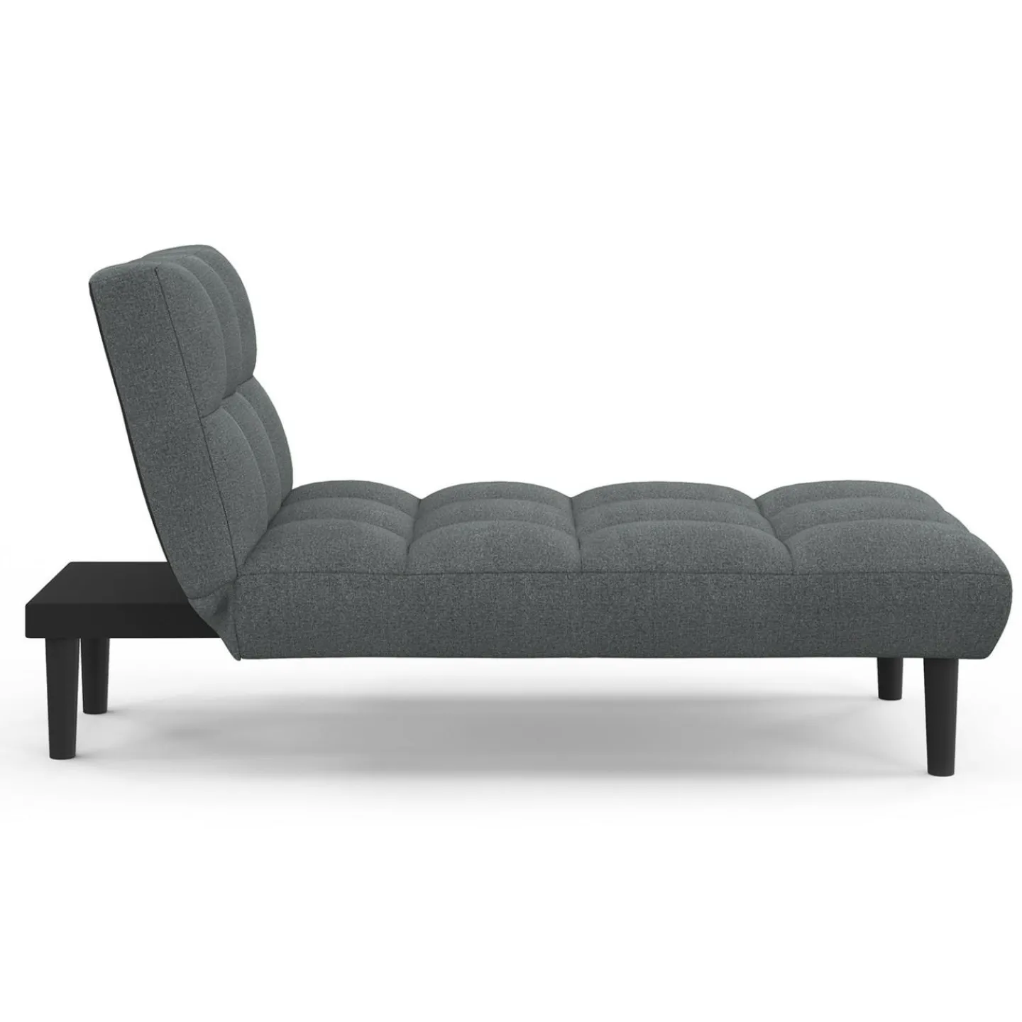 Méridienne clic clac tissu gris anthracite capitonnée 80 x 180 cm*IDMarket Hot