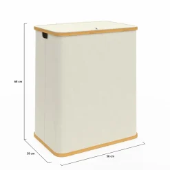 Panier à linge 140L avec 2 bacs amovibles*IDMarket Discount