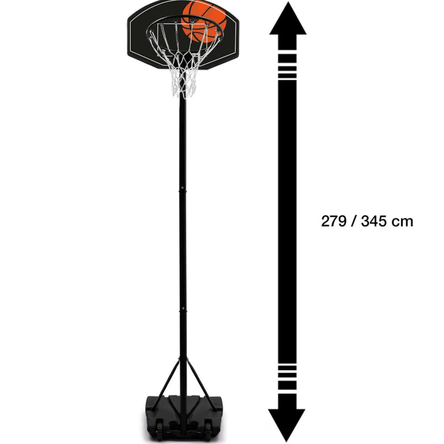 Panier de basket intérieur/extérieur sur pied hauteur réglable 240 à 305 cm*IDMarket Best