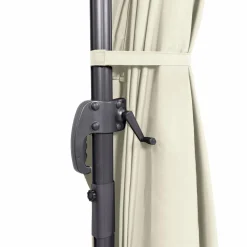 Parasol déporté inclinable 3x4 m rotatif 360 blanc écru*IDMarket Discount
