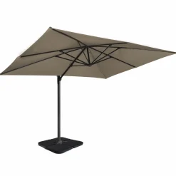 Parasol déporté rotatif 3x4 m taupe