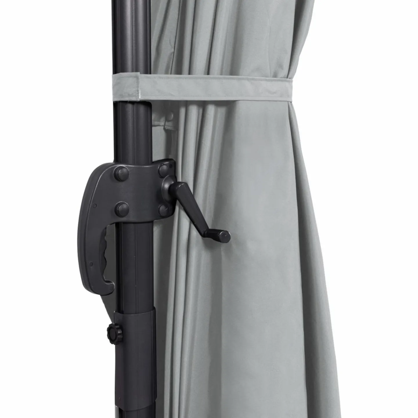 Parasol déporté 3x4 m rotatif 360 gris clair avec 4 dalles*IDMarket Sale