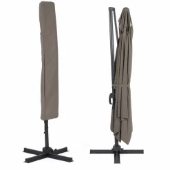 Parasol rectangulaire déporté 3x4m taupe*IDMarket Hot