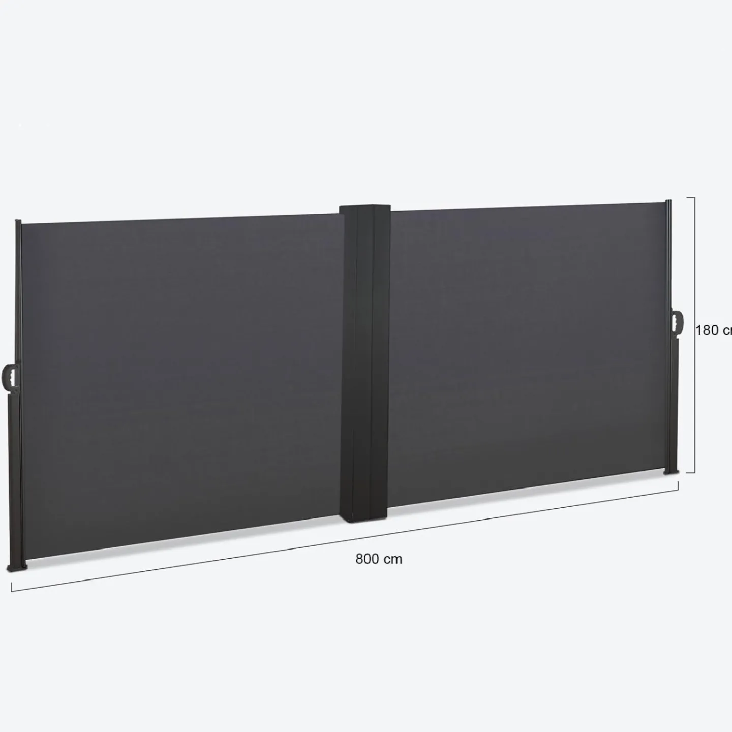 Paravent double rétractable 180 x 800 cm gris anthracite*IDMarket Outlet