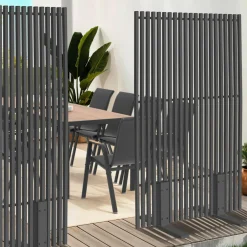 Paravent extérieur ajouré 150x80 cm claustra extérieur gris anthracite*IDMarket New