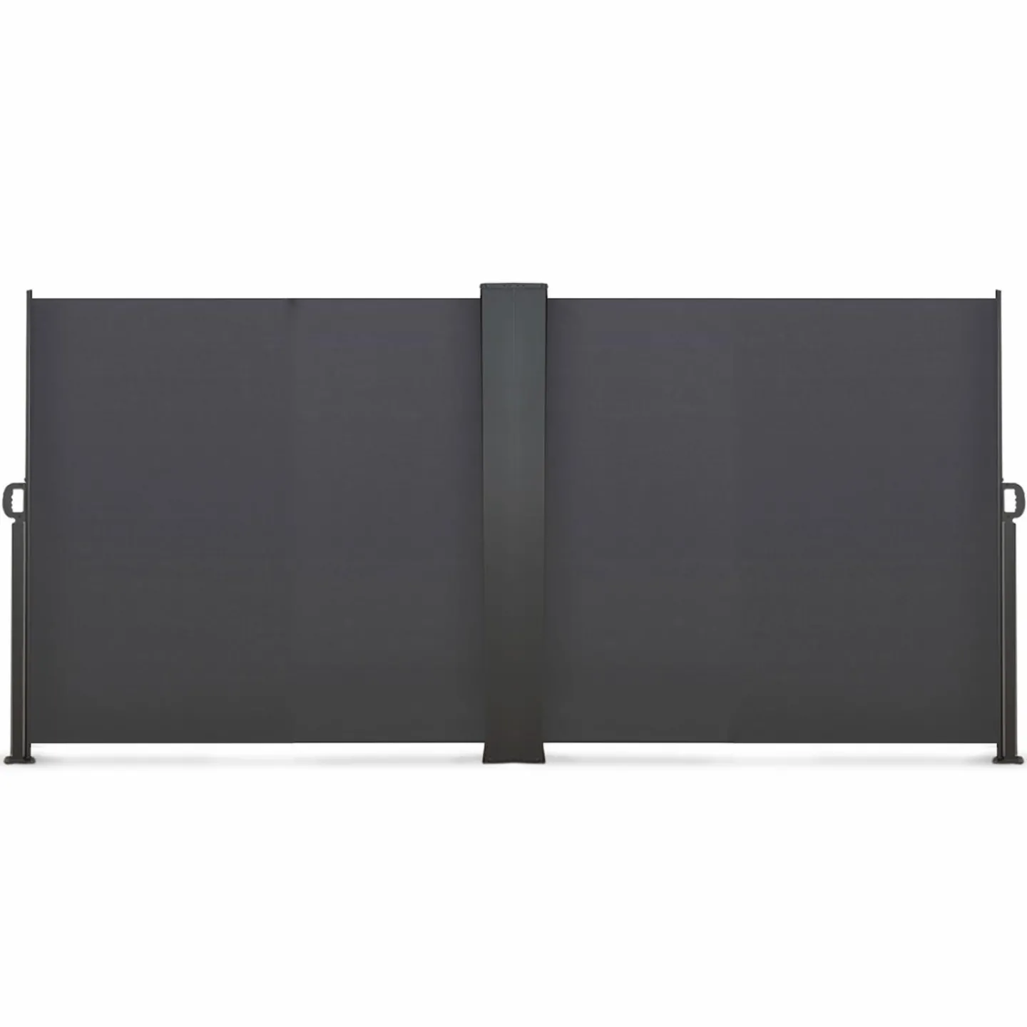 Paravent rétractable double gris anthracite*IDMarket
