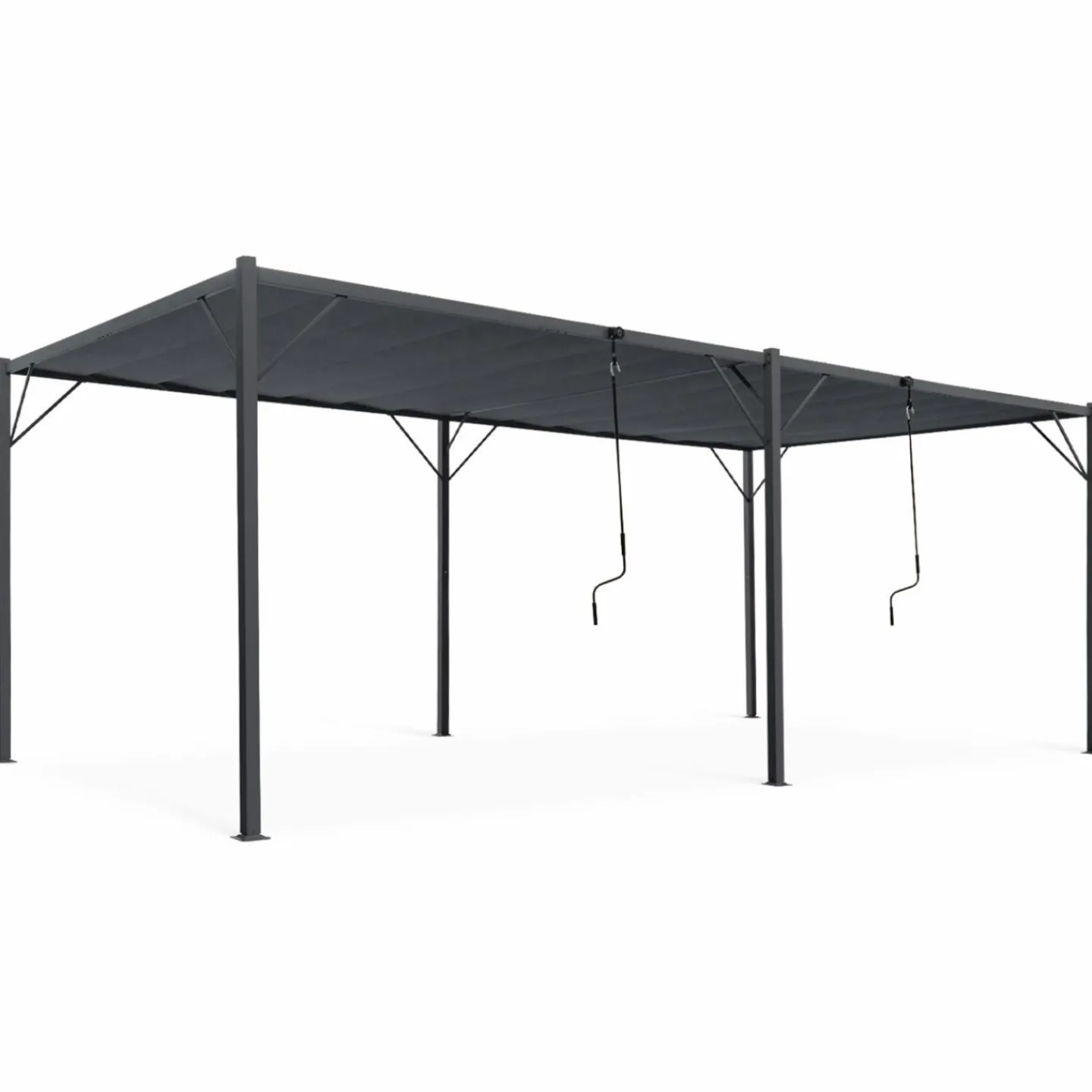 Pergola lames orientables gris anthracite 3x6m*IDMarket Online