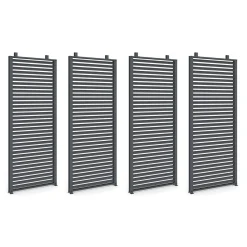 Pergola persienne 3x4M gris anthracite avec toit rétractable et 4 pans modulables*IDMarket New