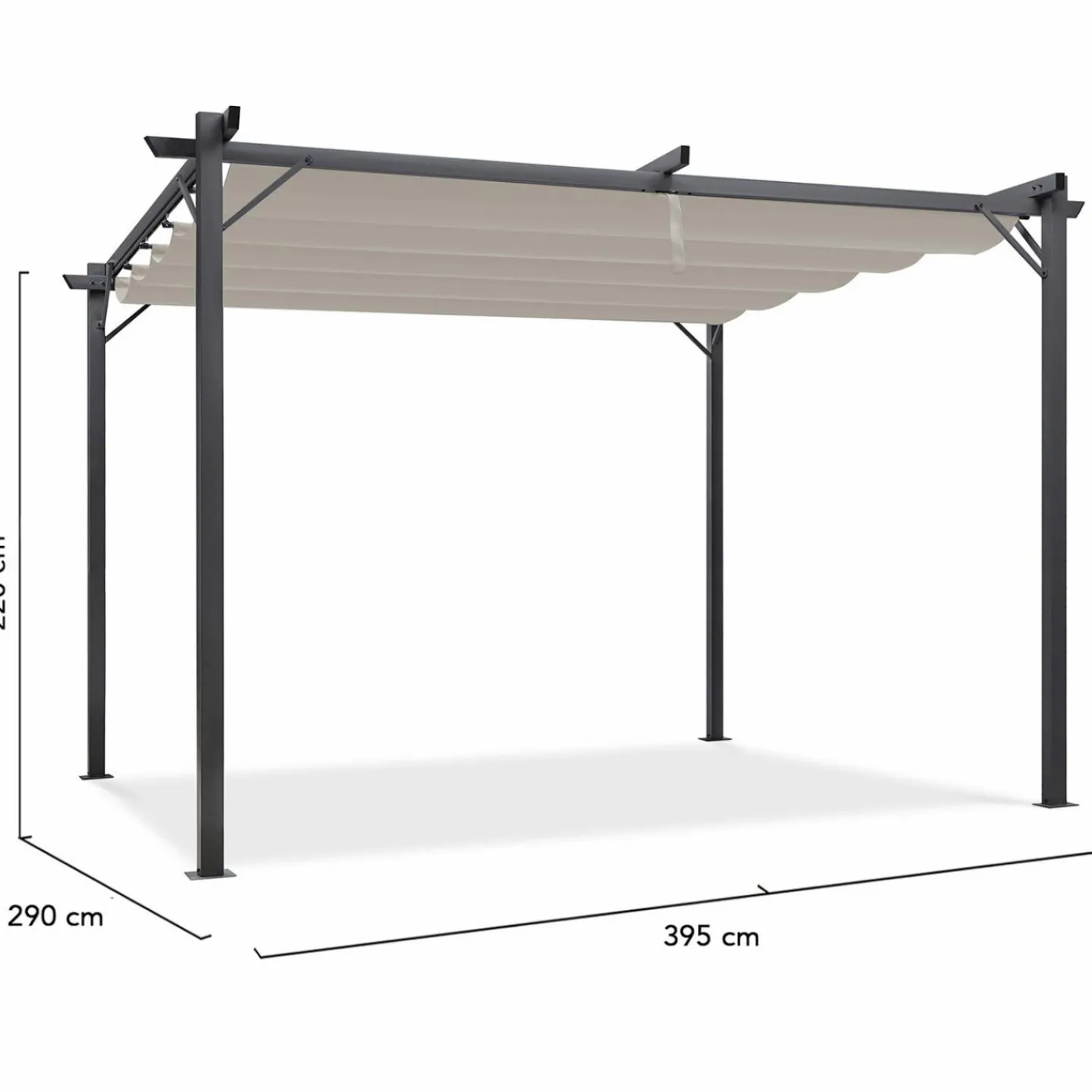 Pergola toit rétractable taupe 3x4 M*IDMarket Best