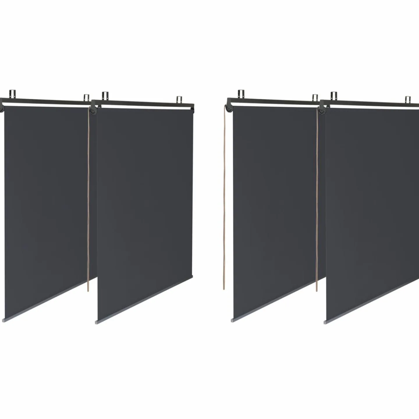 Pergola 3x3 m toit rétractable gris anthracite et stores enrouleurs*IDMarket Best