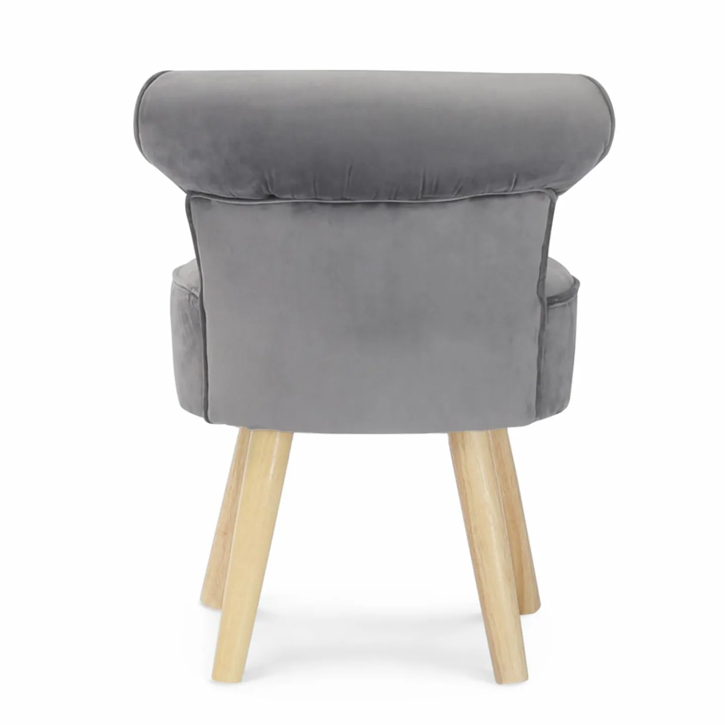 Petit fauteuil crapaud gris en velours*IDMarket