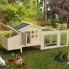 Petit poulailler en bois pour 2 poules avec enclos et pondoir sur pilotis*IDMarket Clearance