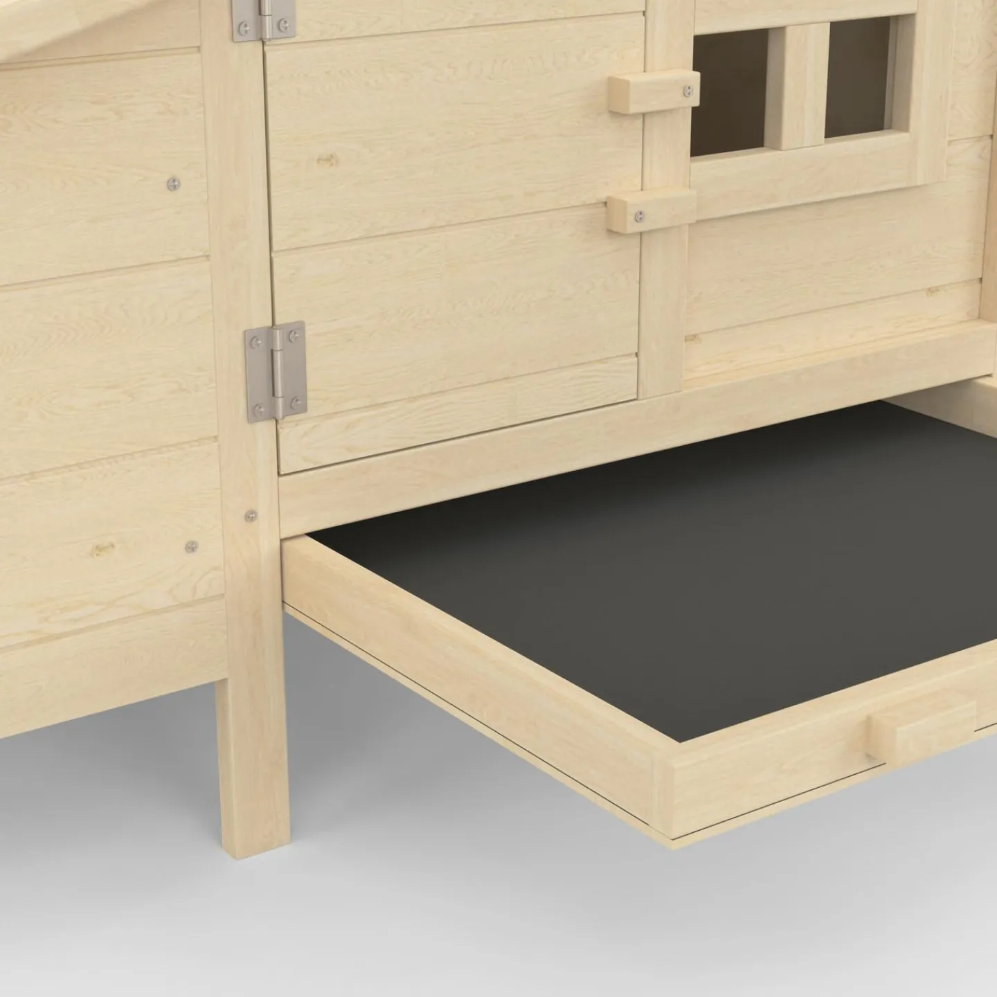 Petit poulailler en bois pour 2 poules avec enclos et pondoir sur pilotis*IDMarket Clearance