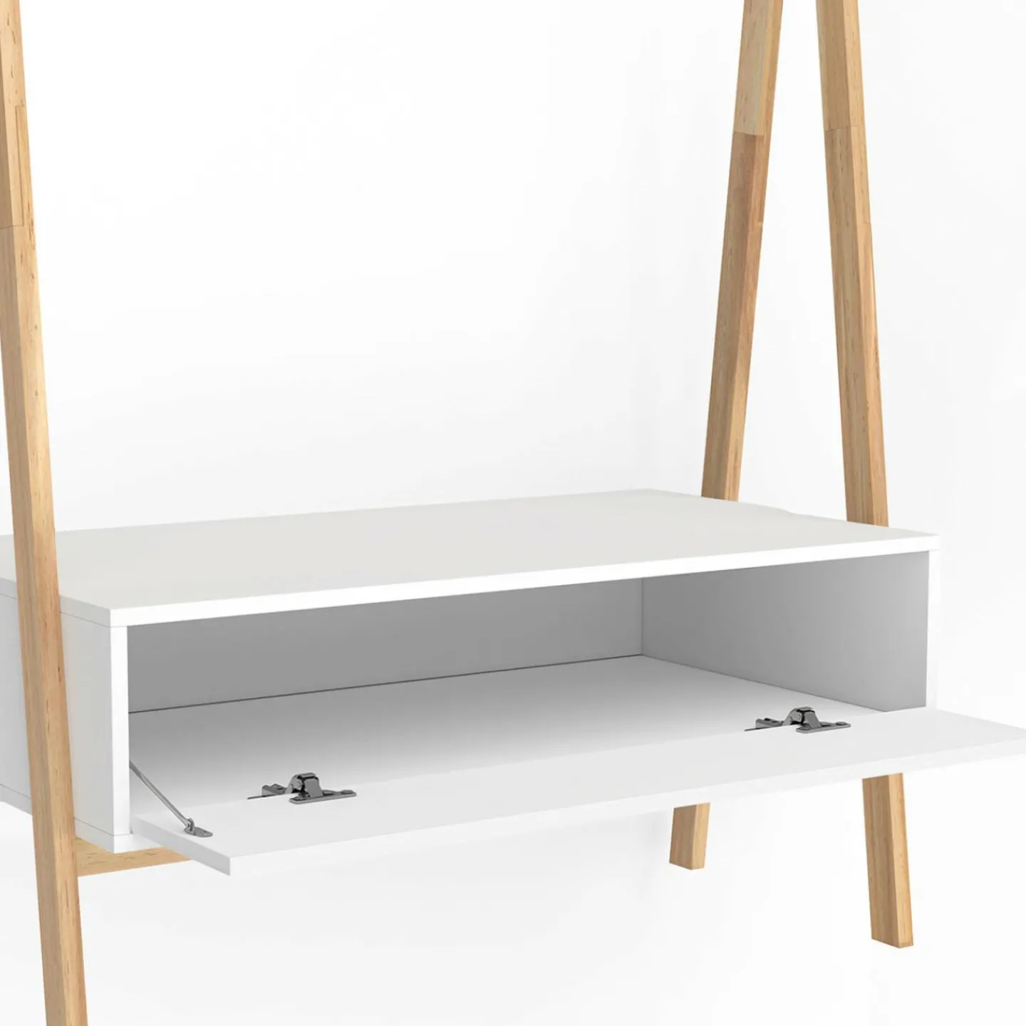 Portant enfant tipi avec 1 porte blanc et bois 130 cm*IDMarket Online