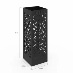 Porte parapluie carré en acier noir 45 cm*IDMarket Sale