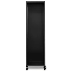 Porte-bûche intérieur 112 cm acier noir plein avec roulettes*IDMarket Sale
