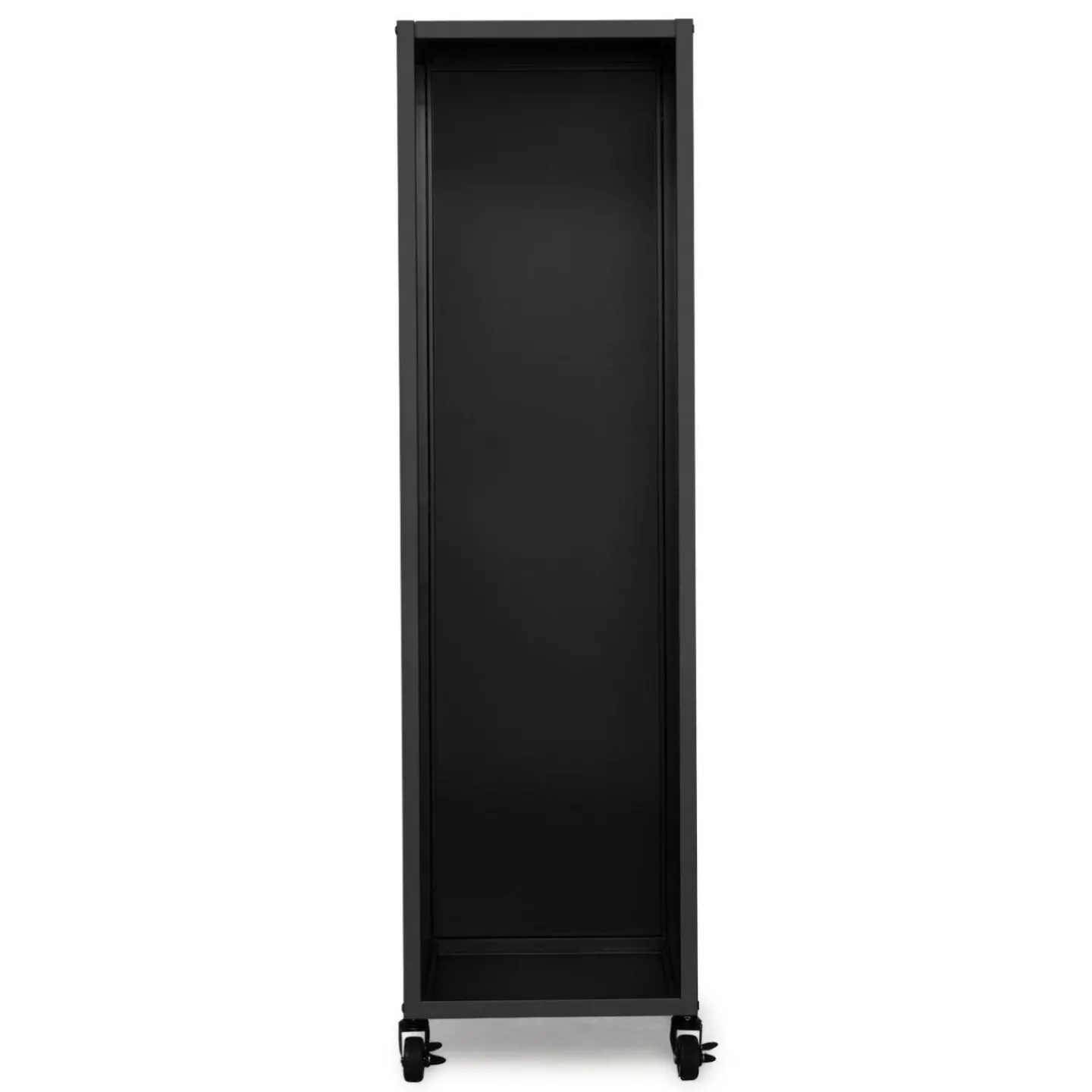 Porte-bûche intérieur 112 cm acier noir plein avec roulettes*IDMarket Sale