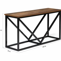 Portes bûches intérieur plateau en bois vieilli et métal noir*IDMarket Clearance