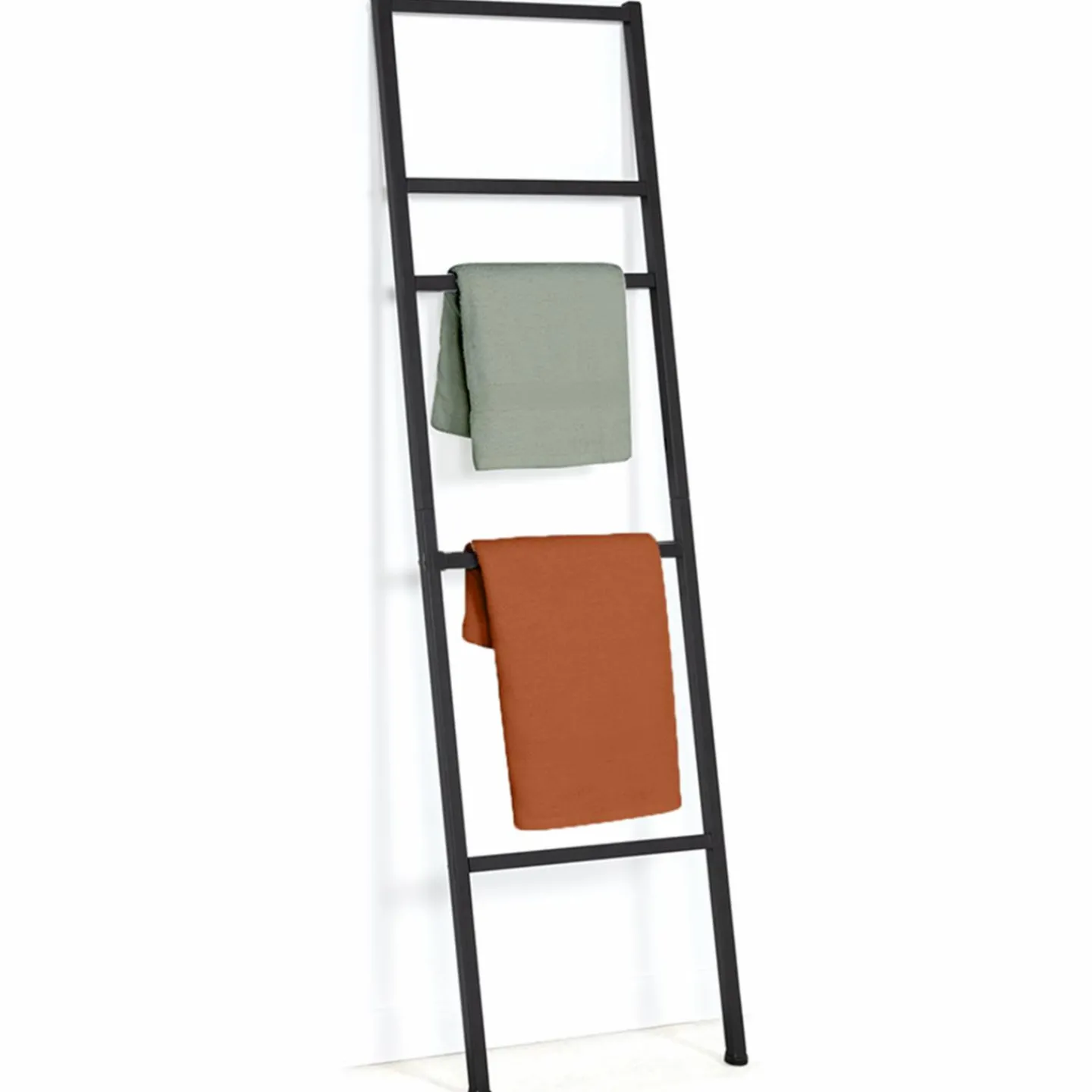 Porte-serviettes échelle pour salle de bain en métal noir*IDMarket Best