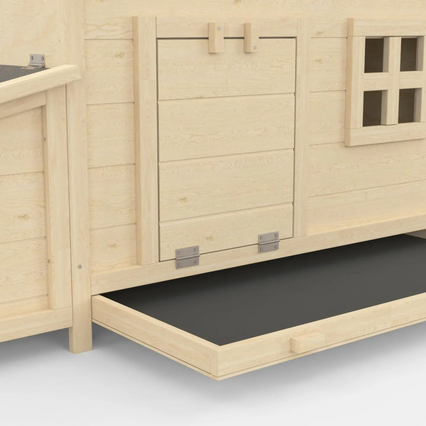 Poulailler en bois 6 poules avec pondoir, toit plat et sur pilotis*IDMarket New