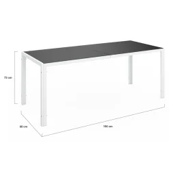 Salon de jardin blanc et gris avec 8 chaises empilables*IDMarket Hot
