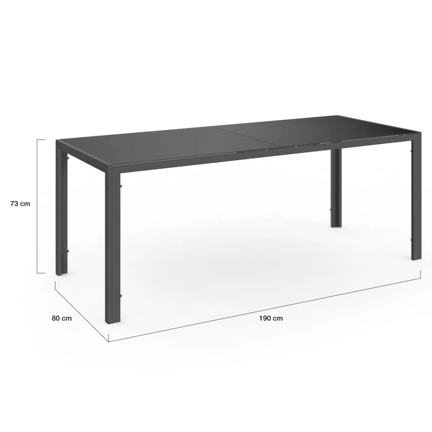 Salon de jardin 8 chaises empilables mix color gris, noir et terracotta et table 190 cm*IDMarket Clearance