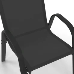 Salon de jardin noir avec table extensible et 12 chaises empilables*IDMarket