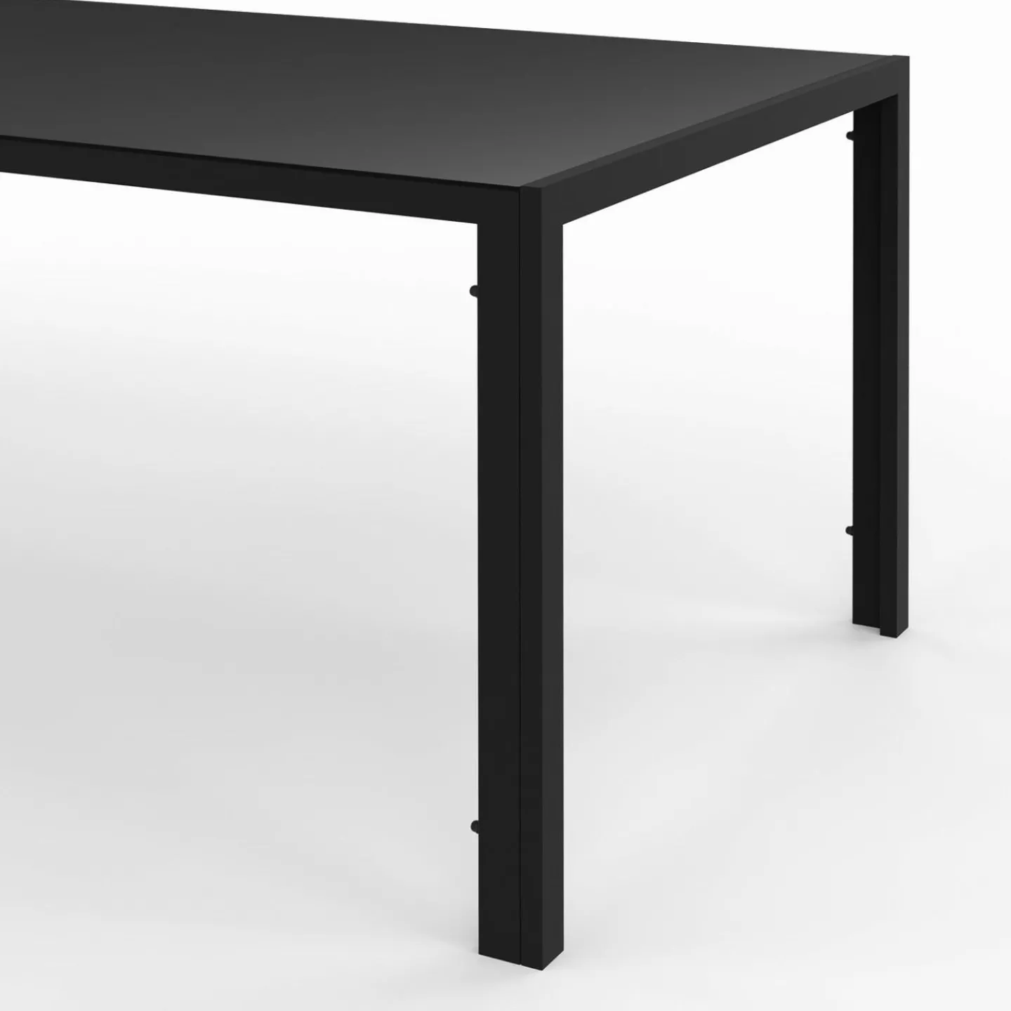 Salon de jardin noir table 190 cm et 8 chaises empilables*IDMarket Outlet