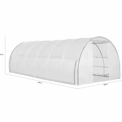 Serre de jardin blanche 18 m² avec 2 côtés relevables 6x3x2m*IDMarket Outlet