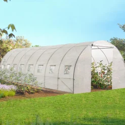 Serre de jardin blanche 24m² 8x3 M*IDMarket Hot