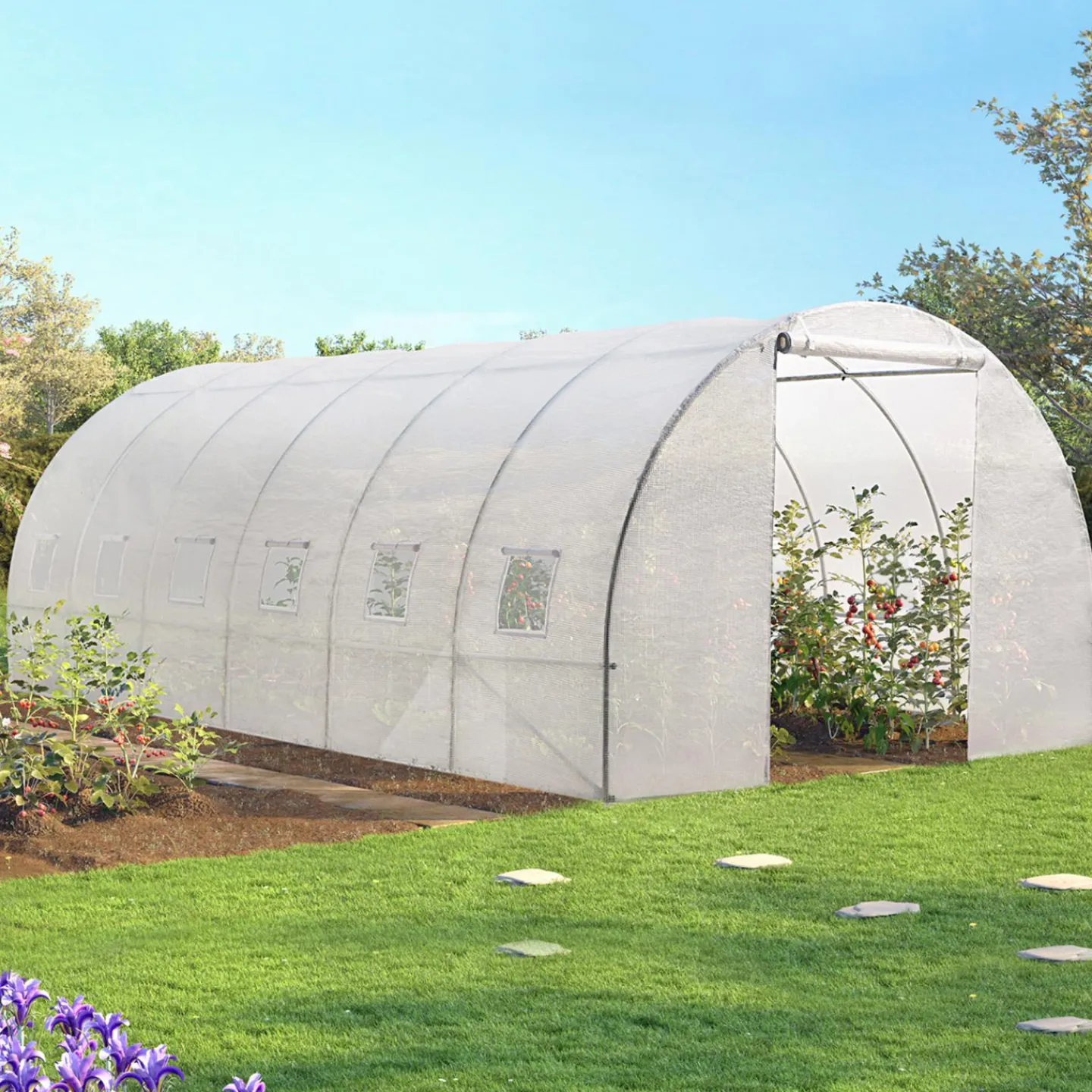 Serre 6x3 m transparente*IDMarket Outlet