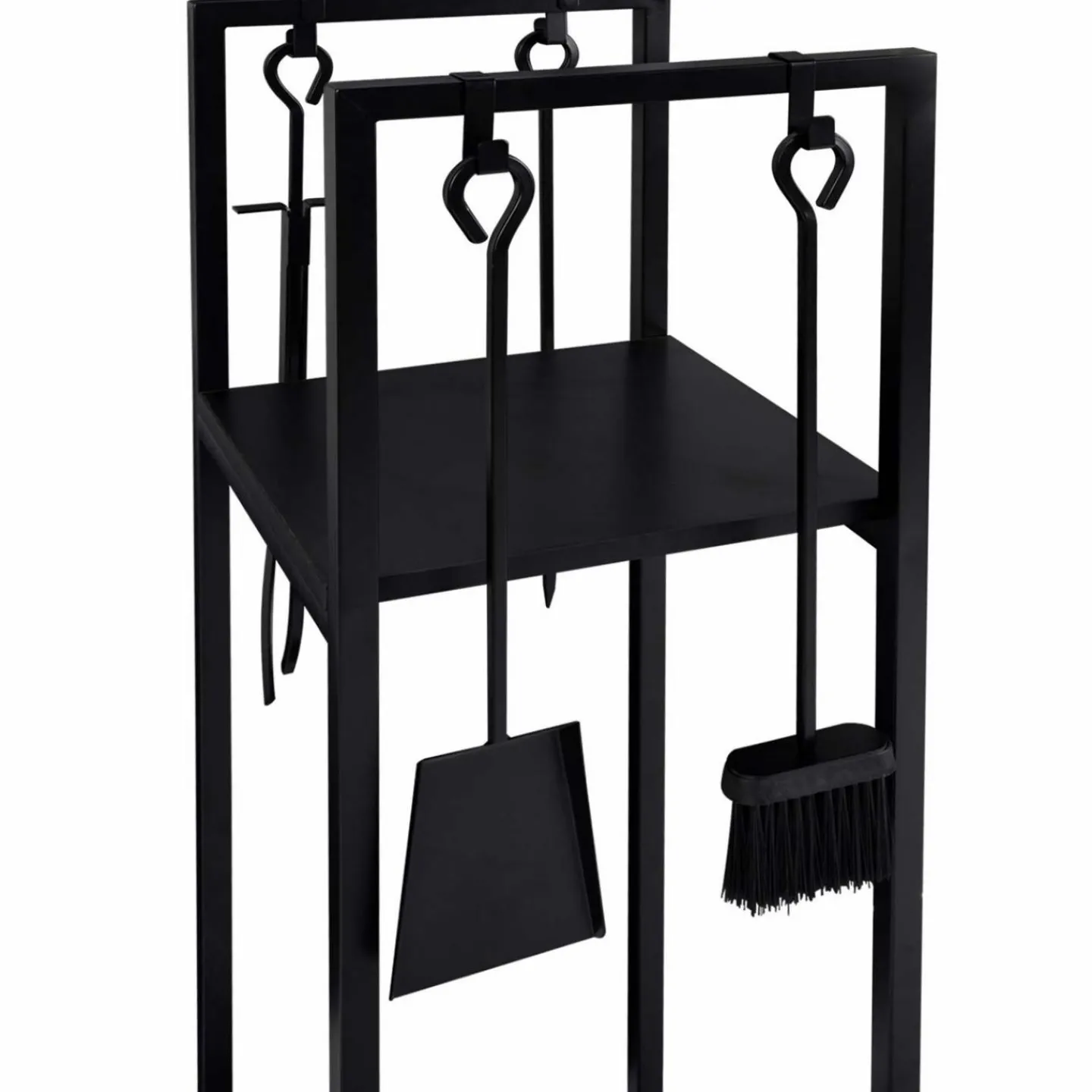Serviteur range bûche intérieur en acier noir*IDMarket Online