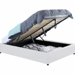 Sommier coffre de rangement 160x200 cm blanc*IDMarket Outlet