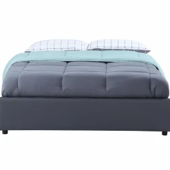 Sommier coffre de rangement 140x190 cm gris*IDMarket Online