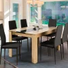 Table à manger 6 personnes imitation hêtre et noire*IDMarket Hot