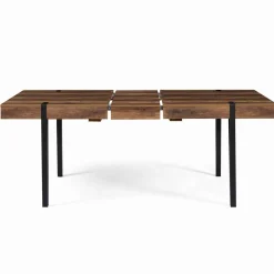 Table à manger bois foncé extensible 6-10 personnes avec pied épingle*IDMarket Hot