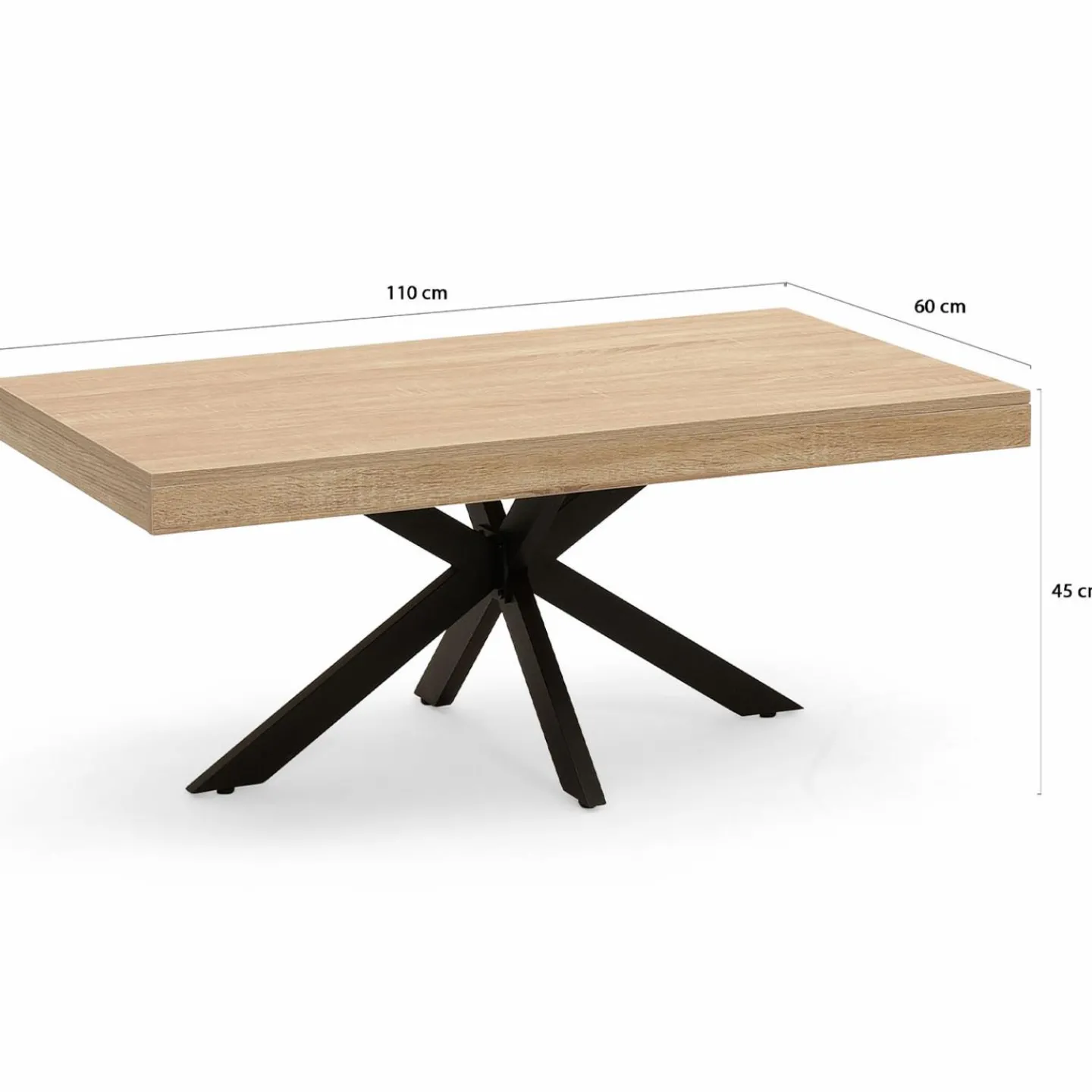 Table basse pied araignée bois et noir*IDMarket Hot