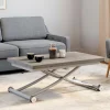 Table basse relevable en table à manger moderne avec plateau effet béton*IDMarket Hot