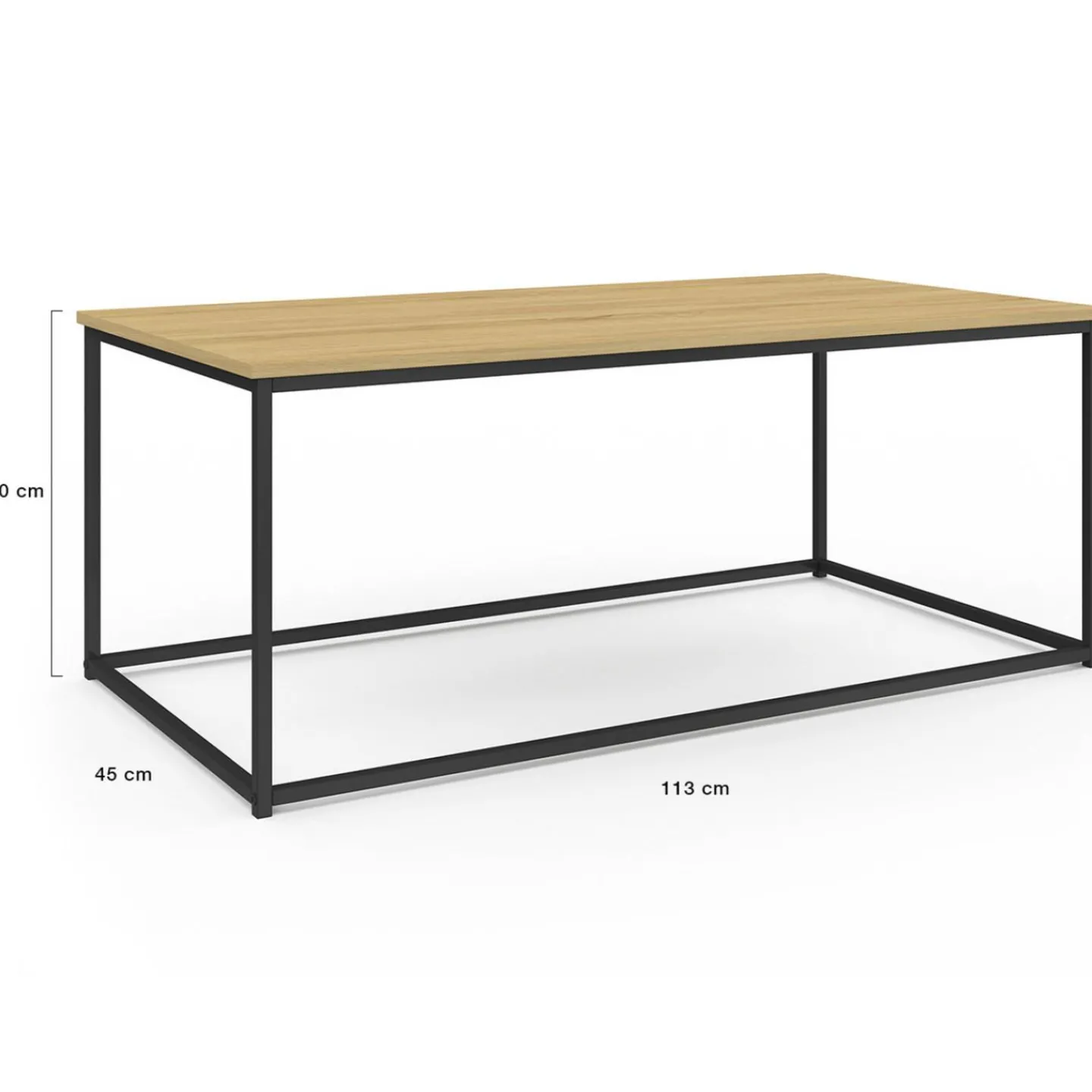 Table basse style industriel bois et métal noir*IDMarket