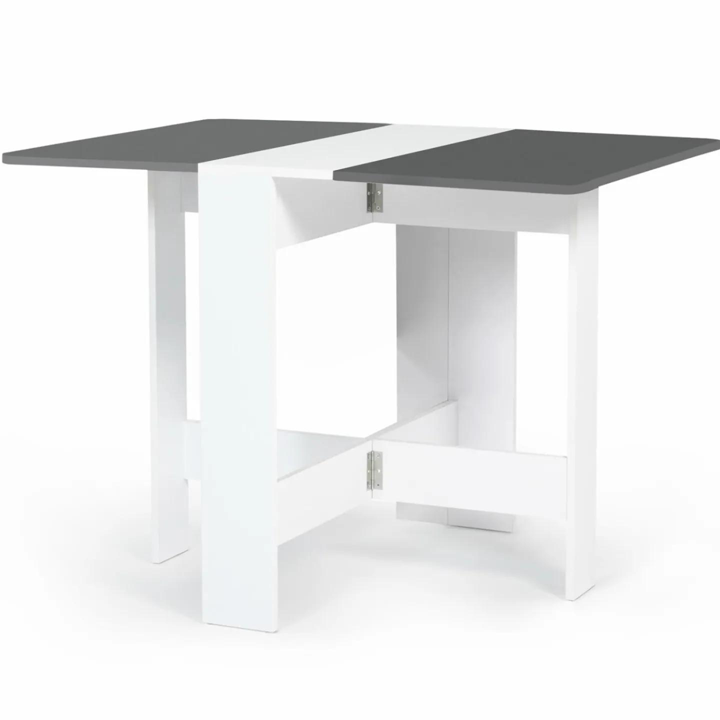 Table console blanche et grise en bois*IDMarket
