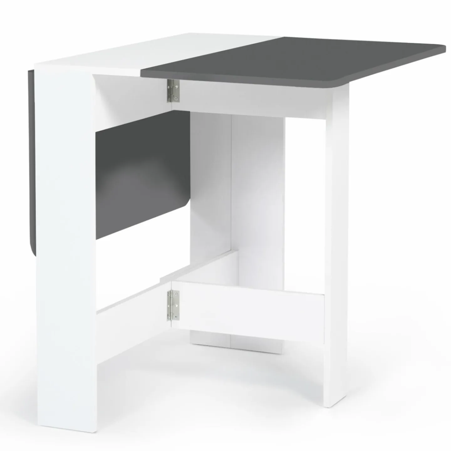 Table console blanche et grise en bois*IDMarket