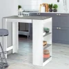 Table de bar haute 2 à 4 personnes blanche et grise effet béton*IDMarket Best