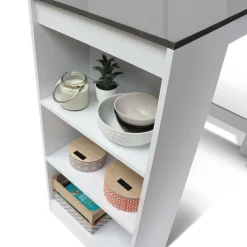 Table de bar haute 2 à 4 personnes avec rangement*IDMarket