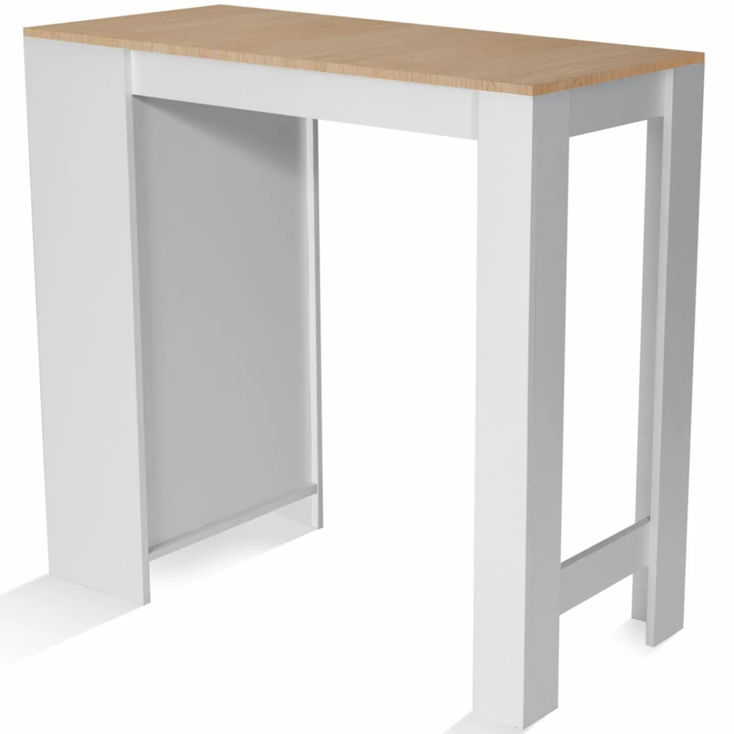 Table de bar haute 2 à 4 personnes bois blanc et imitation hêtre*IDMarket Outlet