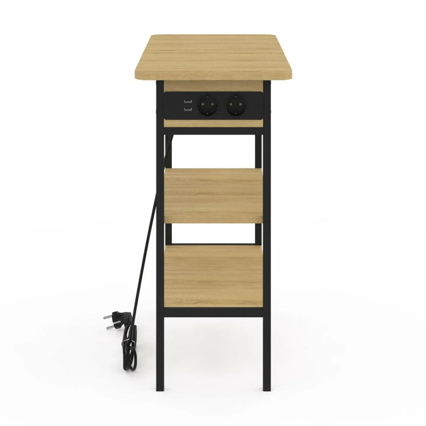 Table de chevet / d'appoint design industriel avec multiprise*IDMarket